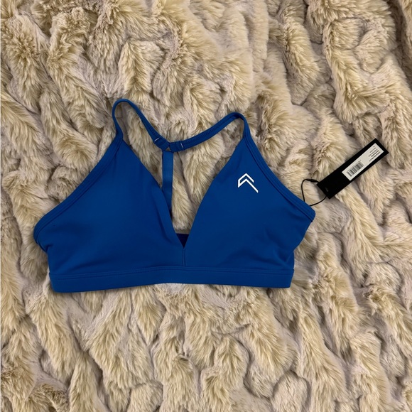 NWT Oner Active United Ultra Micro V-Neck Bralette in Retro Blue (S) - Picture 4 of 6
